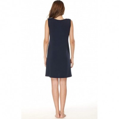 Nightgowns & Sleepshirts Radley Women's Sexy Satin Lace Trim Slip Chemise Nightgown Pajama - Navy Blue - C5198CGI22L