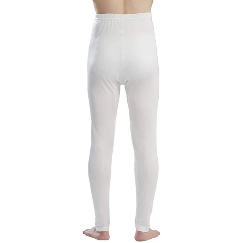 Thermal Underwear Pure Silk Jersey Knit Men Long Johns Bottom Only US S M L - White - CW18MH38LUW