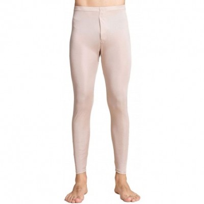 Thermal Underwear Pure Silk Jersey Knit Men Long Johns Bottom Only US S M L - White - CW18MH38LUW