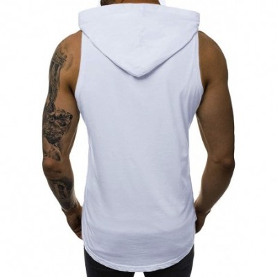 Undershirts Men's Muscle Tank Tops- Low Cut Breathable Solid Sweatshirt Summer Gym Sport Shirts Fathers Masculinous Gifts - Z...