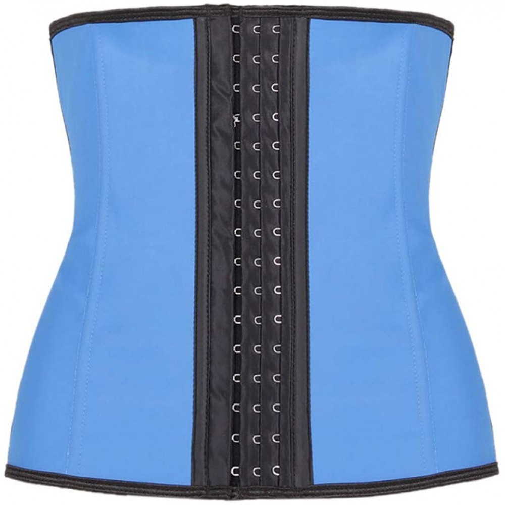 Bustiers & Corsets Women Bustiers Latex Waist Trainer Corset Steel Boned Underbust Sexy Body Shapewear - Blue - CY18SOM2C4W