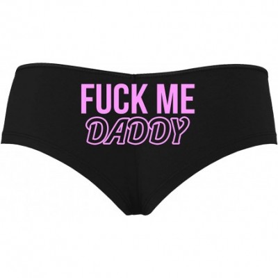 Panties Fuck Me Hard Daddy Pound Me Master Black Boyshort Panties - Bubble Gum Pink - C7195D5WRYG