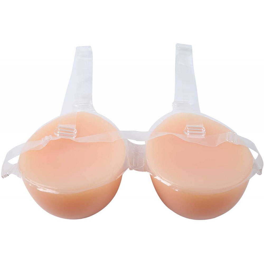 Accessories Silicone Wearable Breast Forms with Strap Enhancer Adjustable for Crossdresser Cosplay and Mastectomy - Beige - C...