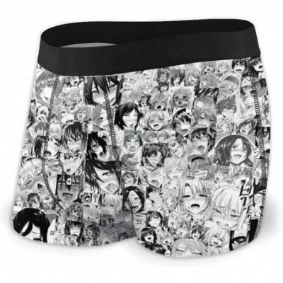 Boxer Briefs Men's Boxer Briefs Ahegao Face Printed Underwear Funny Anime Mens Boxer Shorts - Style 4 - C41933X805H