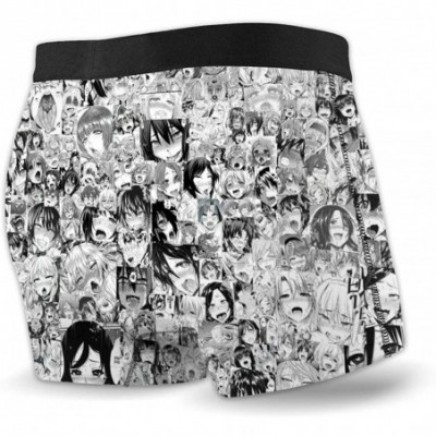 Boxer Briefs Men's Boxer Briefs Ahegao Face Printed Underwear Funny Anime Mens Boxer Shorts - Style 4 - C41933X805H