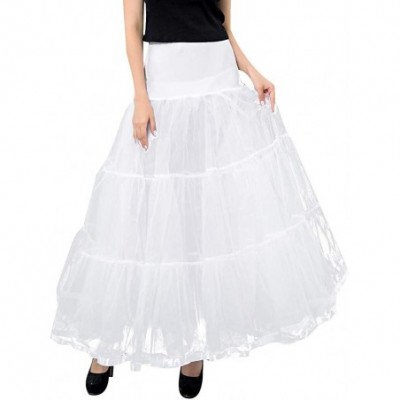 Slips Women's 50s Petticoat Skirts Rockabilly Retro Underskirt Crinoline Tutu Tulle Skirt - White-2 - CO19453MCZC