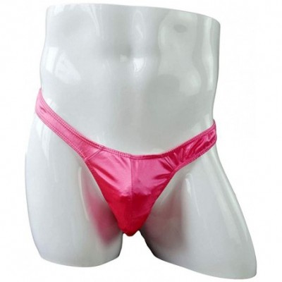 G-Strings & Thongs 4pcs Men's Sexy Satin Panties Solid Color Underwear Bikini G-String T-Back Thong - C - C3194CWENRU