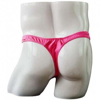 G-Strings & Thongs 4pcs Men's Sexy Satin Panties Solid Color Underwear Bikini G-String T-Back Thong - C - C3194CWENRU