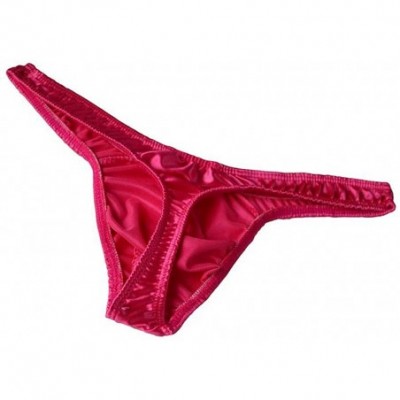 G-Strings & Thongs 4pcs Men's Sexy Satin Panties Solid Color Underwear Bikini G-String T-Back Thong - C - C3194CWENRU