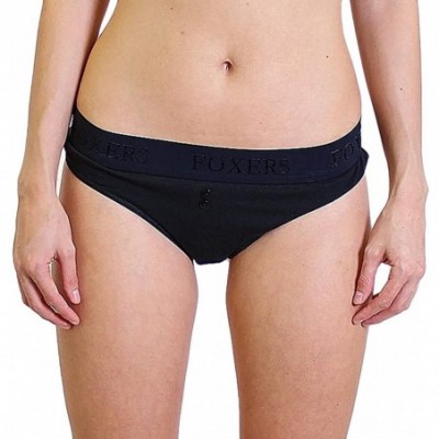 Panties Women's Cotton Thong Panties with Boxer Style Waistband | XS-XXL - Black - CB12BHVY5TJ