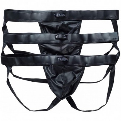 G-Strings & Thongs Men's Lingerie G-String Thongs Underwear Sexy Low Rise Bikini Black Underpants - 3pcs String Jockstrap - C...