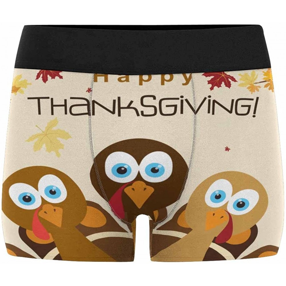 Boxer Briefs Men's All-Over Print Boxer Briefs Happy Thanksgiving - Multi 1 - C618DO6AWM2