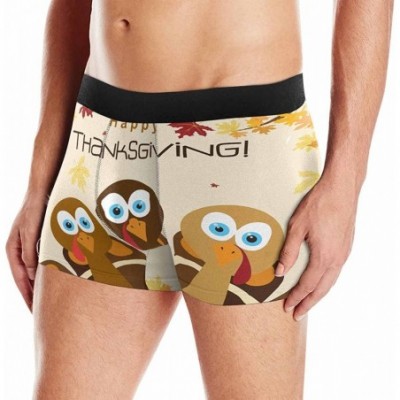 Boxer Briefs Men's All-Over Print Boxer Briefs Happy Thanksgiving - Multi 1 - C618DO6AWM2