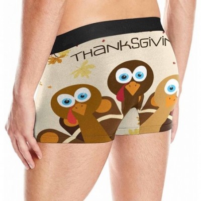 Boxer Briefs Men's All-Over Print Boxer Briefs Happy Thanksgiving - Multi 1 - C618DO6AWM2