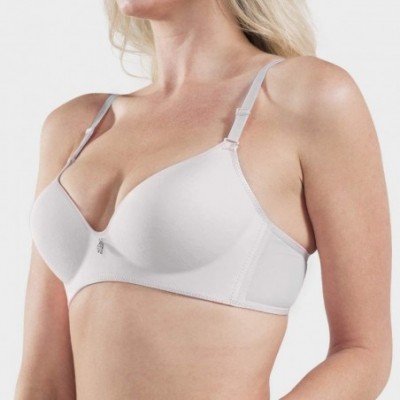 Bras 32B Bras for Women Wirefree Bra Padded Everyday Contour Bras Light Gray - C9196WOQLDA