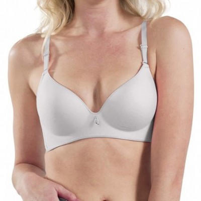 Bras 32B Bras for Women Wirefree Bra Padded Everyday Contour Bras Light Gray - C9196WOQLDA