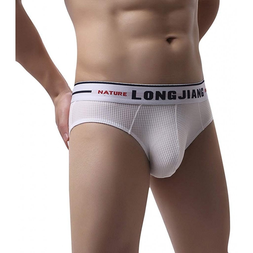 Boxer Briefs Men's Underwear Boxer Briefs Cotton Regular Long Mens Boxer Briefs Underwear - White - CC18UUHZMHW