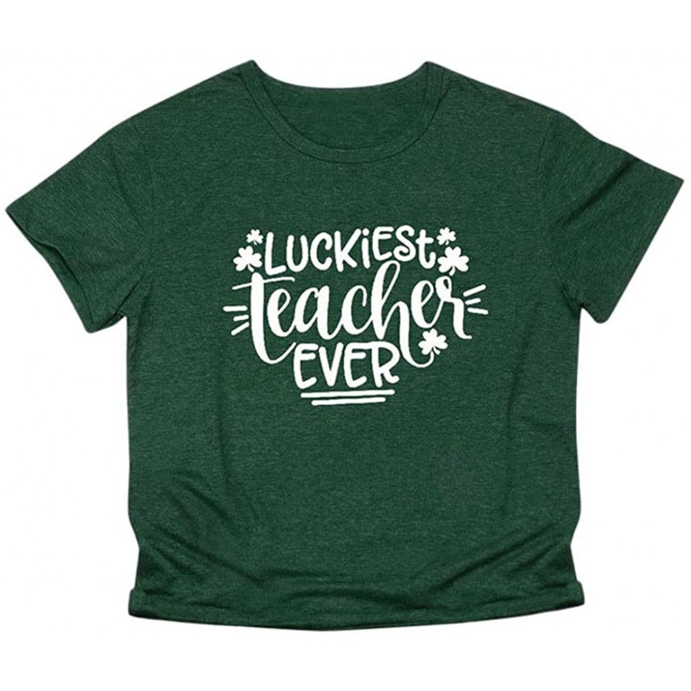 Tops I'm NOT Lucky.I'm Blessed - Irish Shamrock St. Patrick's Day Clover Women Short Sleeve T-Shirts Blouse Tops Tee - D-army...