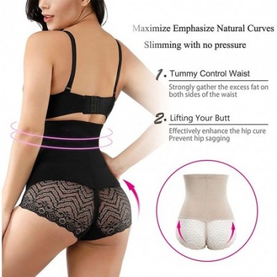 Shapewear Women High Waist Cincher Tummy Control Shapewear Body Shaper Panty - Black-lace - C018S6MZRU4