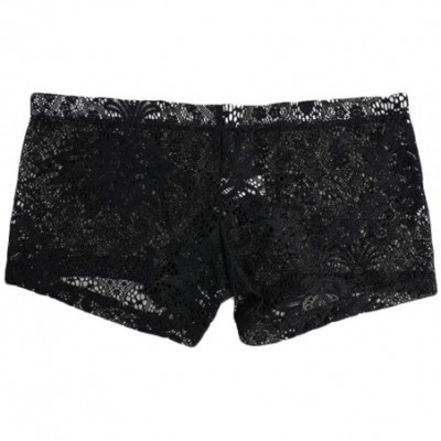 Boxer Briefs Mens Boxer Briefs Underpants Fashion Lace Underwear - Black - CD18H8D46T5