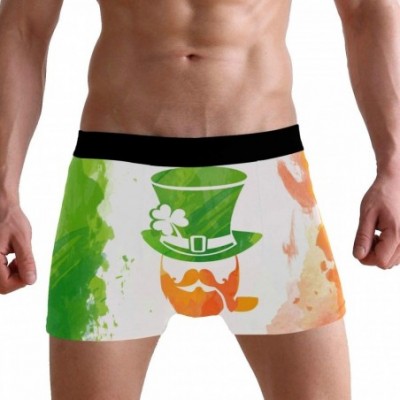 Boxer Briefs Valentine's Day Funny Moose Men's Underwear Boxer Briefs Breathable- Multi - Multicolour-irish Leprechaun - CI18...