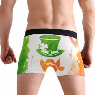 Boxer Briefs Valentine's Day Funny Moose Men's Underwear Boxer Briefs Breathable- Multi - Multicolour-irish Leprechaun - CI18...