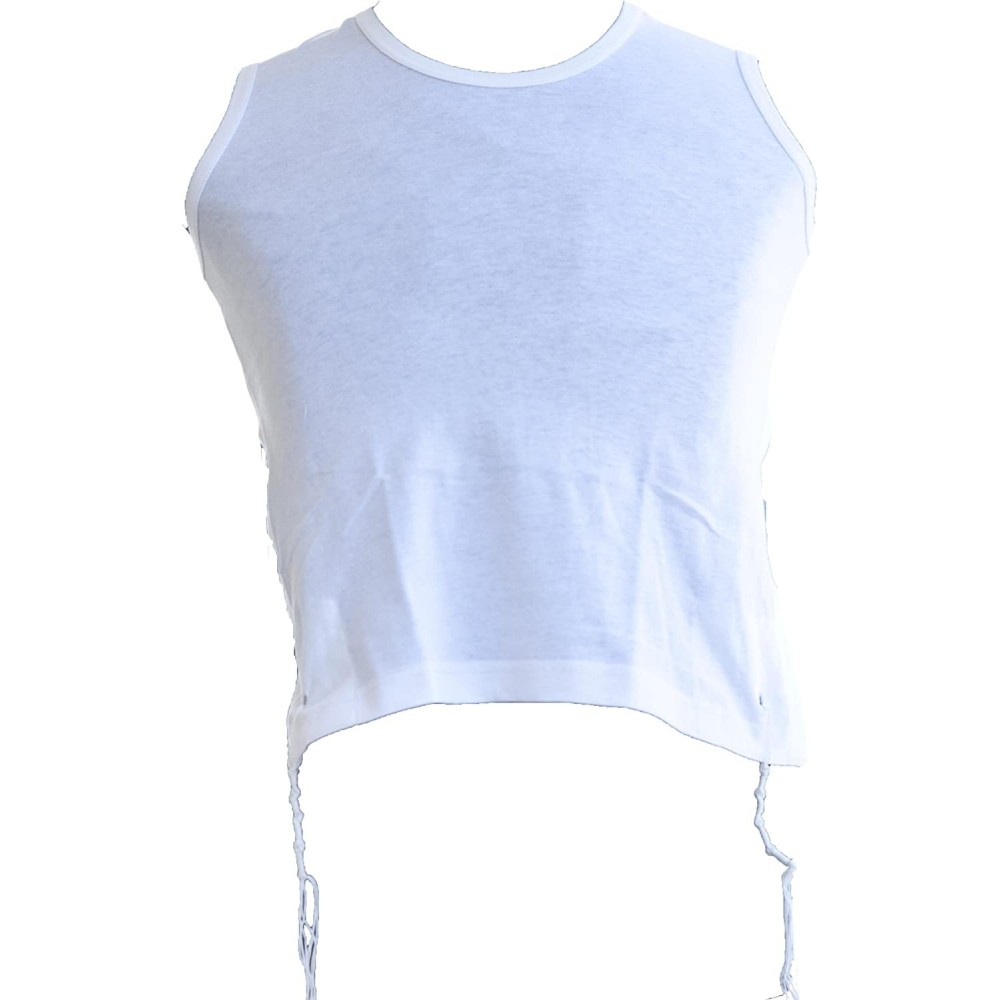 Undershirts 100% Cotton Kosher Tzitzit for Mens Tzizit Size Xtra Xtra Large XXL White - CF110OQLB37