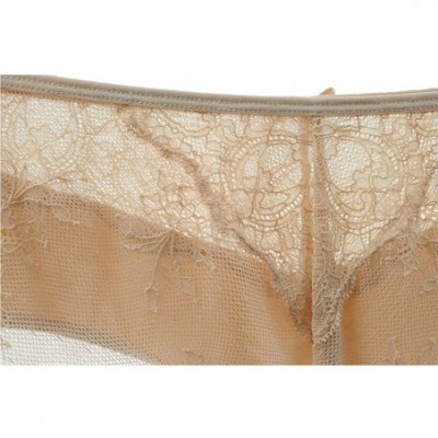 Panties Women's 3 Pack Cotton Invisible Lace Back Coverage Hipster Brief Panty Underwear - Nude - CM12O0JJYUG