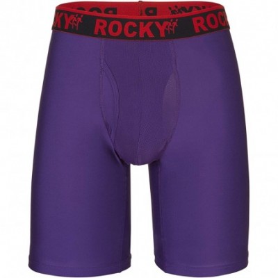 Boxer Briefs Men's Boxer Brief 1 Pack Performance Underwear 9" Spandex Compression Shorts - Purple - C518393SLLY