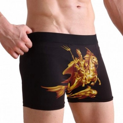 G-Strings & Thongs Men's Boxers Briefs Men Boxer Shorts Mens Trunks Camping Cars Bears Woods - Bronze God Poseidon Riding Hip...