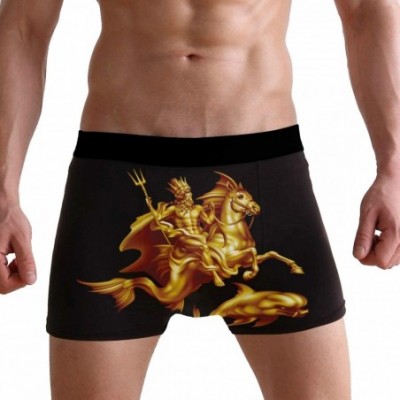 G-Strings & Thongs Men's Boxers Briefs Men Boxer Shorts Mens Trunks Camping Cars Bears Woods - Bronze God Poseidon Riding Hip...