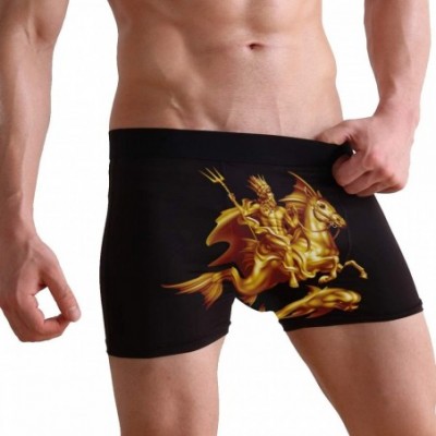 G-Strings & Thongs Men's Boxers Briefs Men Boxer Shorts Mens Trunks Camping Cars Bears Woods - Bronze God Poseidon Riding Hip...