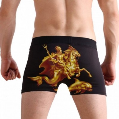 G-Strings & Thongs Men's Boxers Briefs Men Boxer Shorts Mens Trunks Camping Cars Bears Woods - Bronze God Poseidon Riding Hip...