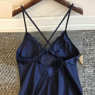 Bustiers & Corsets New Women Lace Teddy Lingerie Sexy Deep V One Piece Nightdress Underwear - Navy - CI196GTS95K