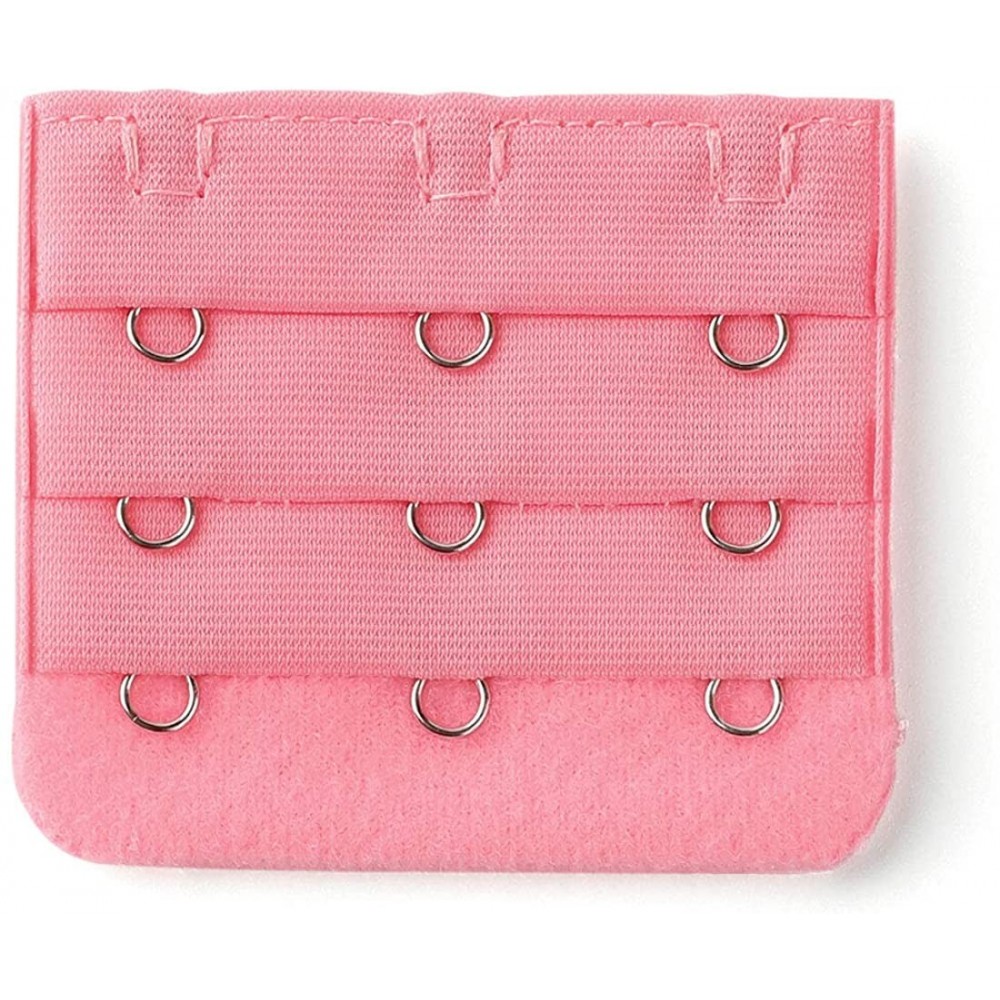 Accessories 3 Hook 3 Row Stretchy Bra Strap Extenders Buckle Hooks Bra Band for Women - Pink - CR18T9Q2UNA