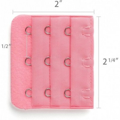 Accessories 3 Hook 3 Row Stretchy Bra Strap Extenders Buckle Hooks Bra Band for Women - Pink - CR18T9Q2UNA