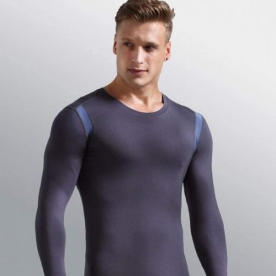 Thermal Underwear Men's Thermal Underwear Shirts Modal Thermal Tops Sports Thermal Base Layer Tops - Black (Only Top) - CD18Z...