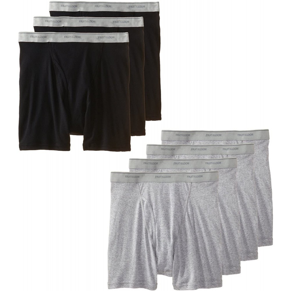 Boxer Briefs Men's Boxer Briefs 4 Pack- Black & Grey-XX-Large - CG11K6TB6YL