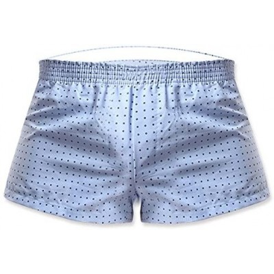 Boxer Briefs Woven Boxers Men's Printed Leisure Shorts Pants Sports Underwear Comfort Briefs for Men Trunks - Blue-dot - CO19...