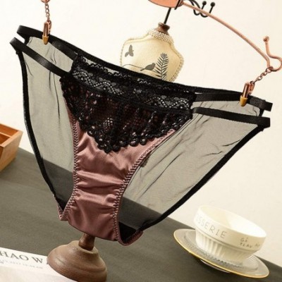 Slips Womens Sexy Lace Mesh Strappy Briefs Ladies Comfortable Seamless Underpants - Coffee 1 - CP19685LUR7