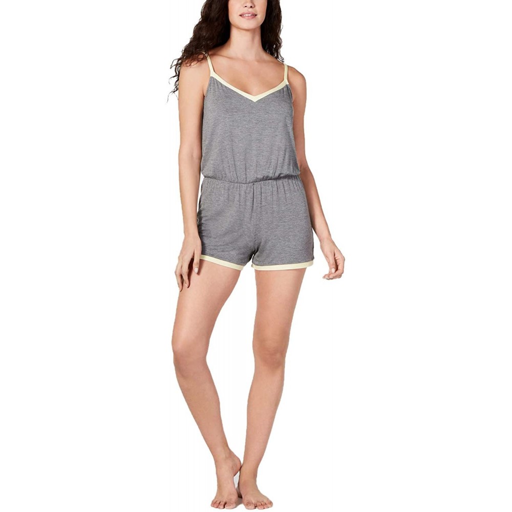 Sets Women's Comfy Sleepwear Pajama Romper - Oxford Heather Grey - CL199RT9YET