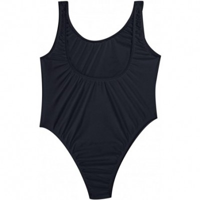 Shapewear Women One-Piece High Cut Thong Leotard Bodysuit Gym Dancewear Bathing - Black - CA18442OM76