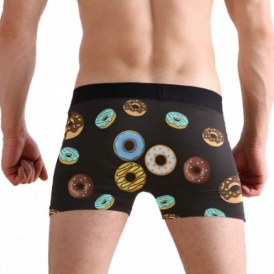 Boxer Briefs Mens No Ride-up Underwear Boxer Briefs - Delicious Donut Chocolate Pattern - CK18YCHAK6D