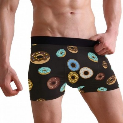 Boxer Briefs Mens No Ride-up Underwear Boxer Briefs - Delicious Donut Chocolate Pattern - CK18YCHAK6D