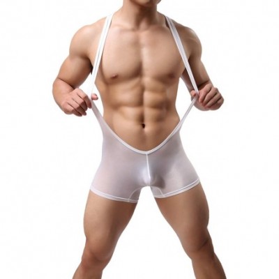 Shapewear Premium Men's Wrestling Leotard- Men's Wrestling Singlet Bodysuit- Silky Smooth. - White - CY18U65G5GE