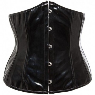 Bustiers & Corsets Shiny PVC Underbust Corset Lace up Back Waist Training Bustier - C611O0W9XE5