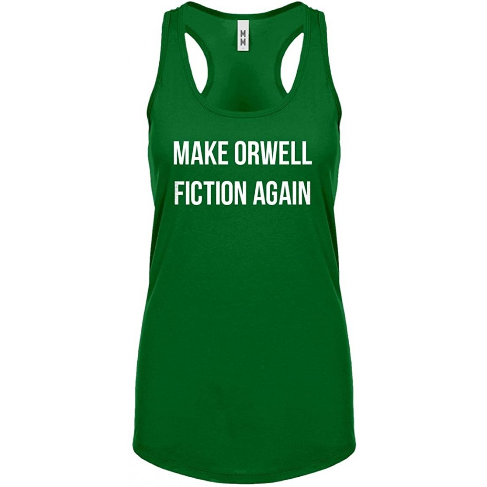 Camisoles & Tanks Make Orwell Fiction Again Womens Racerback Tank Top - Kelly Green - CD18SUZGEX5