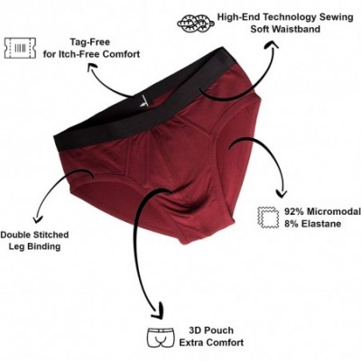 Briefs Men's Micromodal Breathable Ultrasoft Lightweight Comfortable Brief Underwear- Assorted Colors- Multipack - Formula (3...