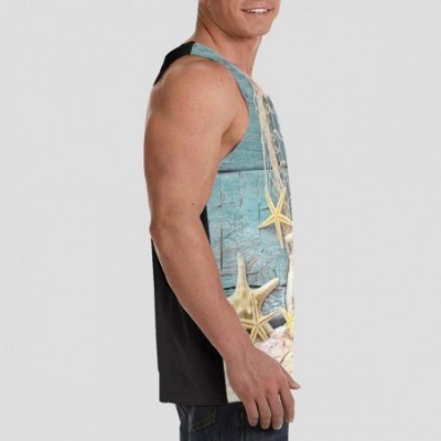 Undershirts Men's Fashion Sleeveless Shirt- Summer Tank Tops- Athletic Undershirt - Starfish Conch Seashell - CK19D8D5ZAY