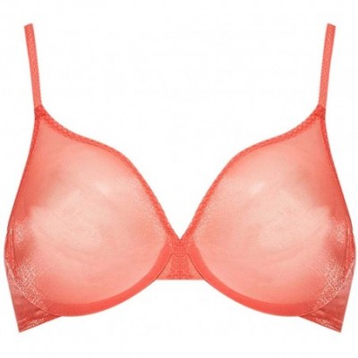 Bras Womens Glossies Sheer Bra Paradise Pink 36DD - Paradise Pink - CA17YLSYWWD